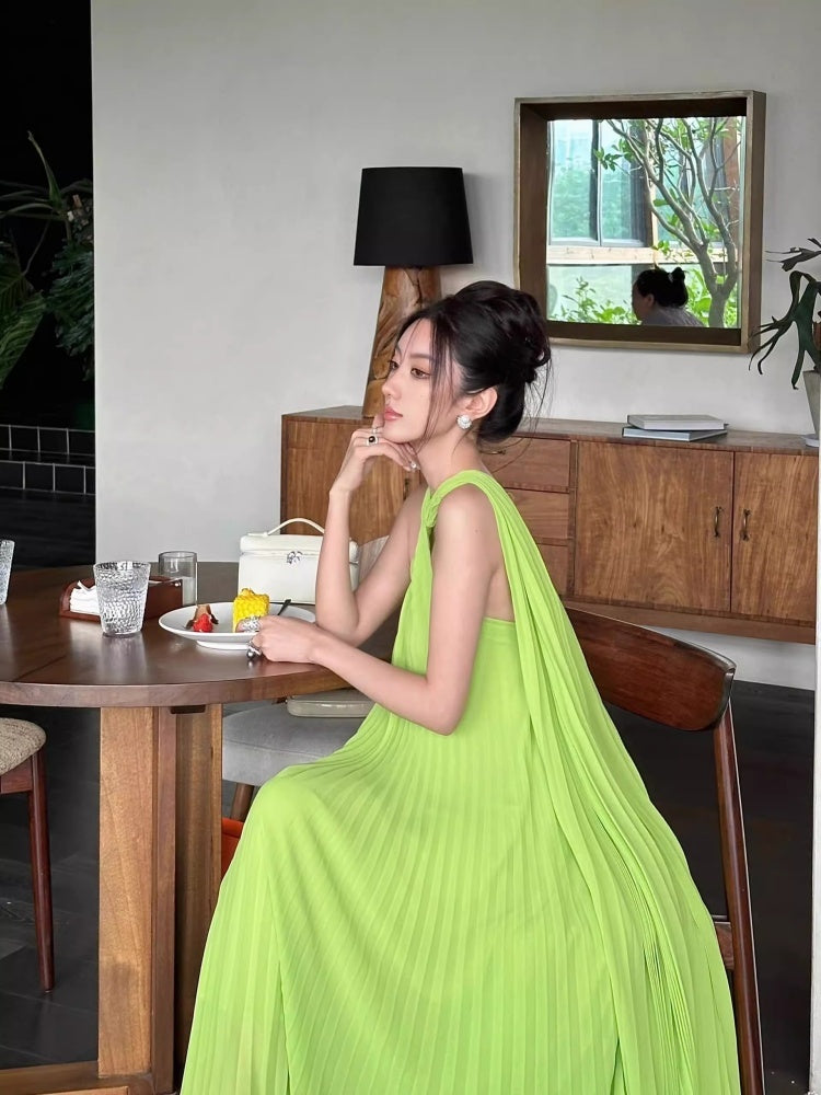 Women's Fashion Pleated Dress Holiday Beach Dress