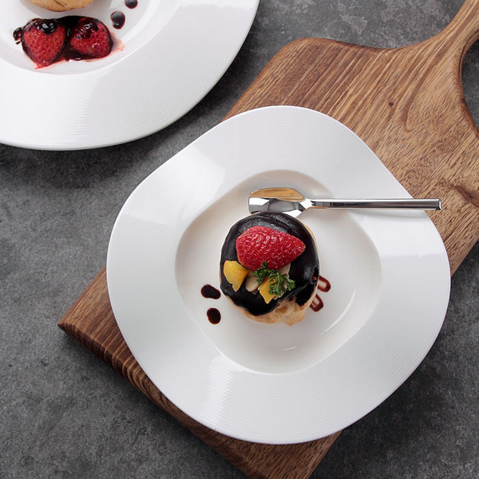 French Dessert Plate Creative Dish Molecular Cuisine Ceramic Round Cake Dish