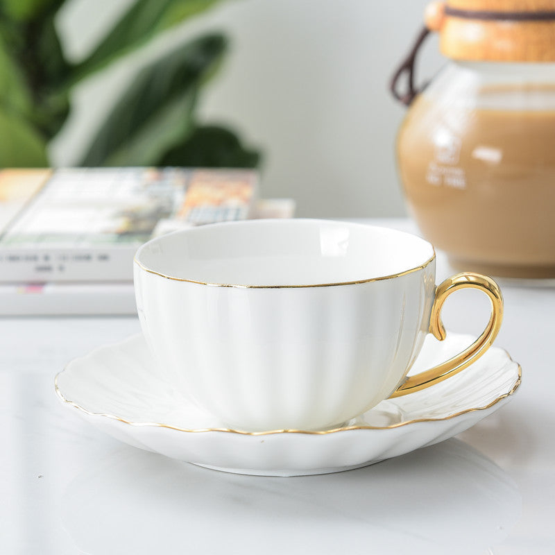 Multicolor Orange Pumpkin Cup Porcelain Coffee Cup Set Red Tea Cup Afternoon Flower Tea Cup Saucer