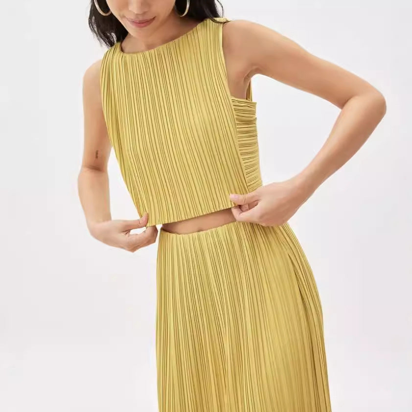 Sleeveless Top Skirt Slim Fit Two-piece Suit