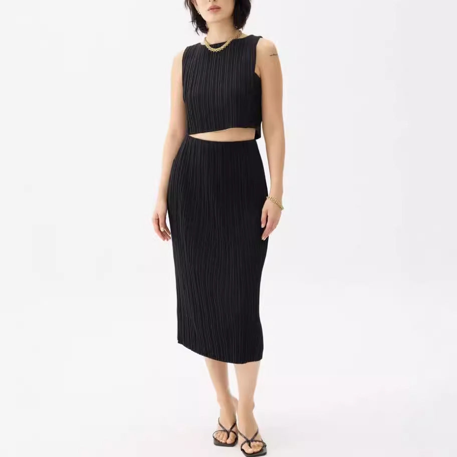 Sleeveless Top Skirt Slim Fit Two-piece Suit