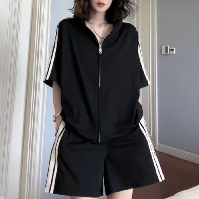 Loose Design Anti-aging Fashion Casual Two-piece Suit Women