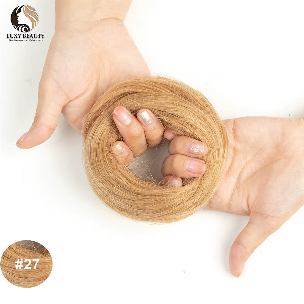 Human Hair Buns Ponytail Hairpiece Brazilian Hair Pieces Bun for Women Scrunchies Updos Donut Chignon 100% Human Hair Extensions