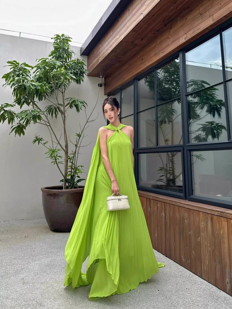 Women's Fashion Pleated Dress Holiday Beach Dress