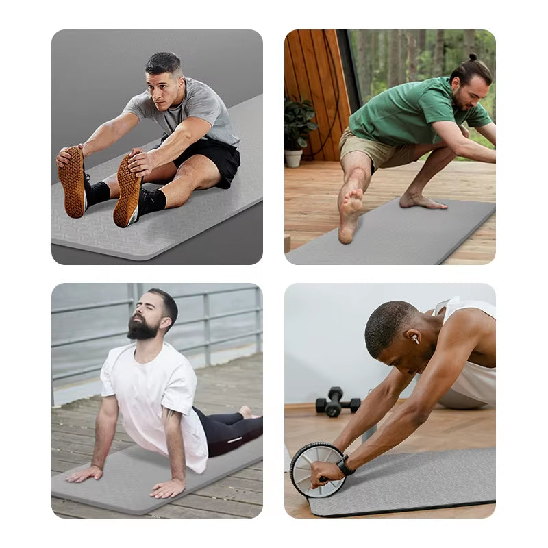 190CM Non Slip Yoga Mat Durable Gym Fitness Mat Tasteless TPE Exercise Mat for Home Stretching Floor Workout Pilates Women & Men