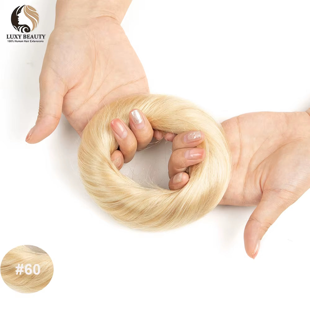 Human Hair Buns Ponytail Hairpiece Brazilian Hair Pieces Bun for Women Scrunchies Updos Donut Chignon 100% Human Hair Extensions