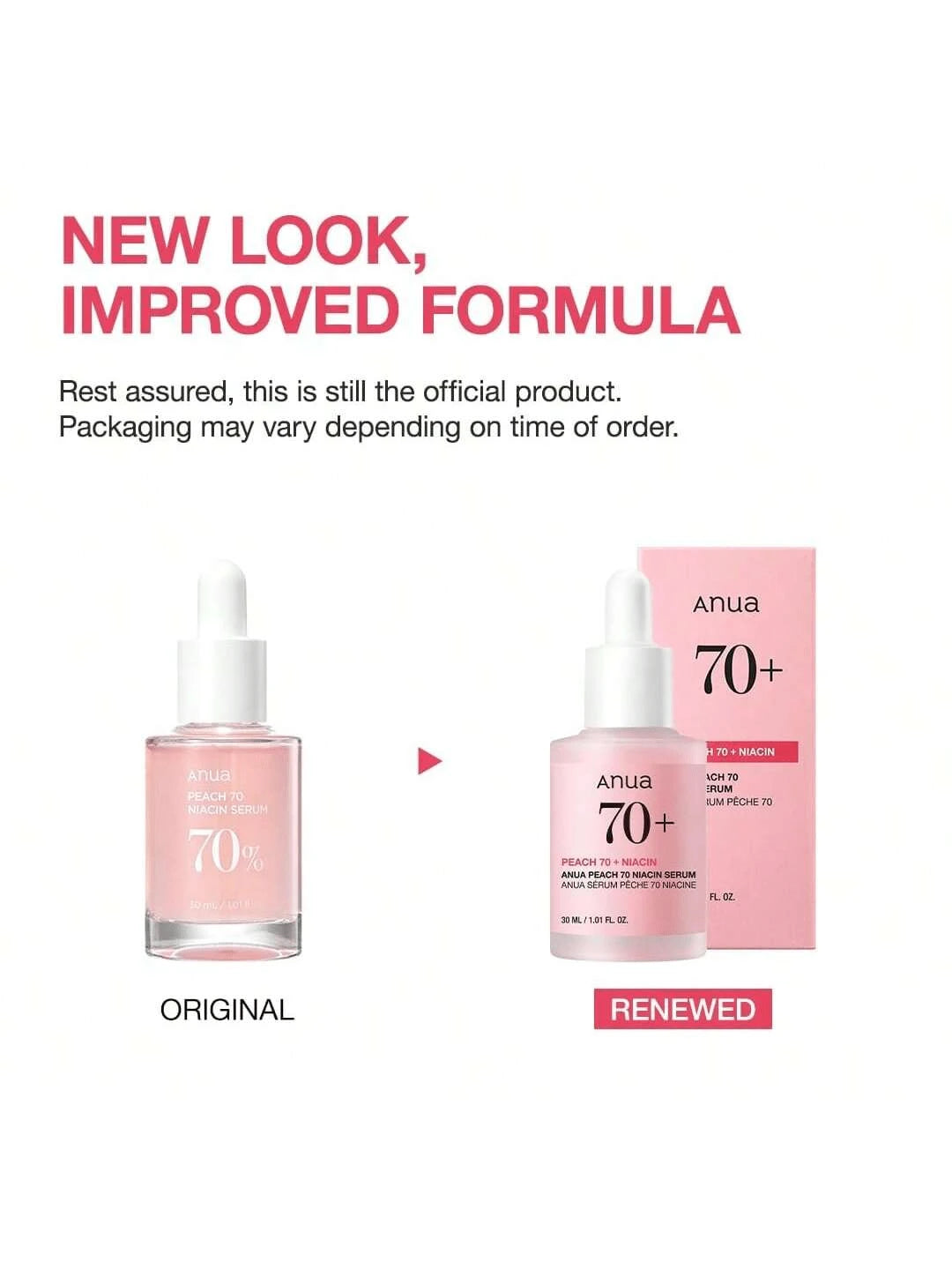Anua Peach 70 Niacin Serum,5% Niacinamide & 70% Peach Fruit Extract,Exfoliating, Brightening & Hydrating Facial Serum,Improves Skin Tone, Cleans Pores & Boosts Moisture,30Ml