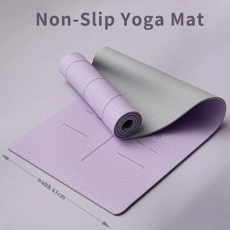 Yoga Mat, anti Slip and Environmentally Friendly Fitness Exercise Mat with Shoulder Straps, Professional Yoga Mat, Suitable