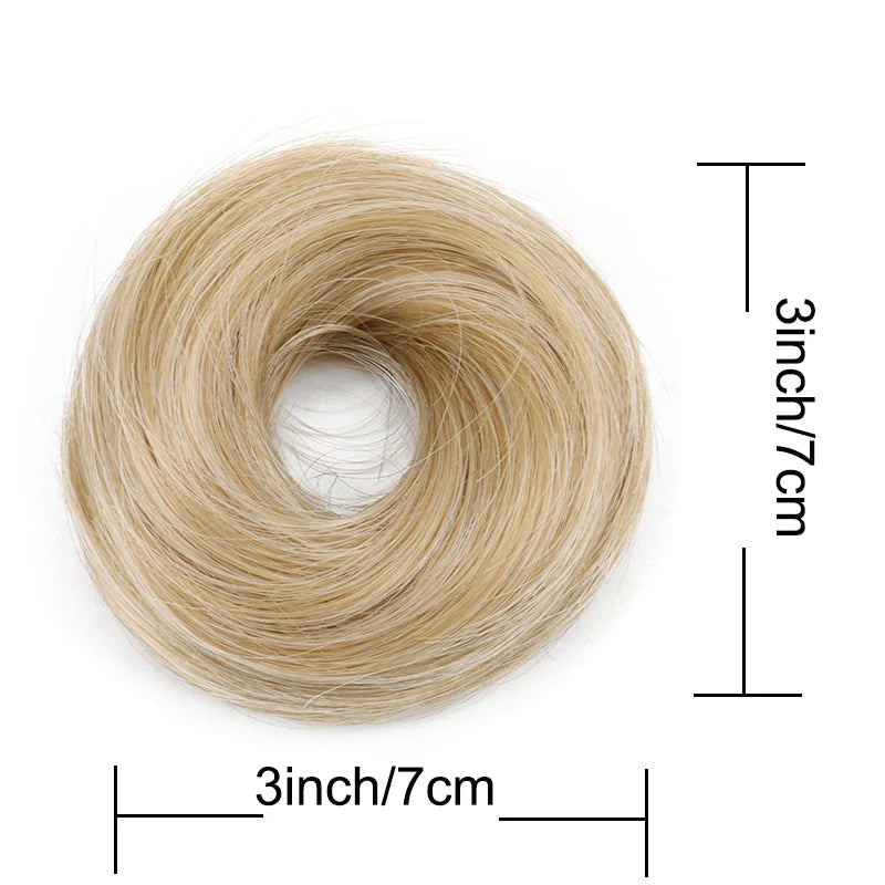 Synthetic Messy Dount Hair Buns Updo Chignon with Elastic Hair Exension for Women Daily Lazy Hair Accessories