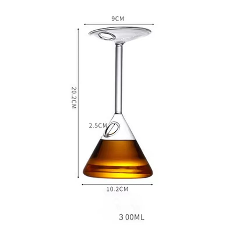 Funny Upside down Cocktail Glass Upside down Martini Cocktail Cup Inverted Juice Tumbler opposite Cocktail Glass Cup Wholesale