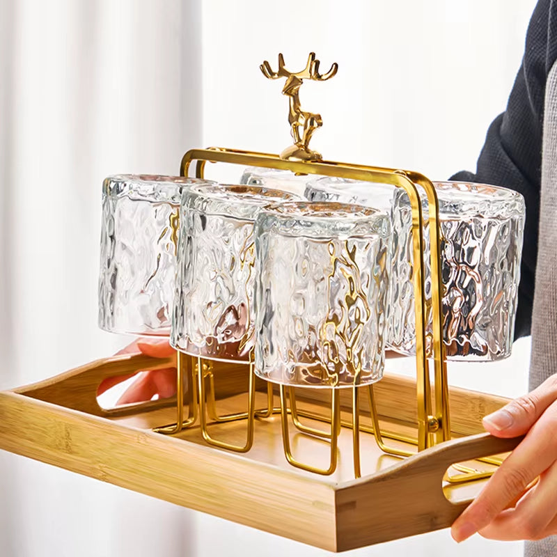 Cup Storage Rack Nordic Reindeer Decorative Iron Cups Holders Household Water Cup Storage Drain Cup Holder