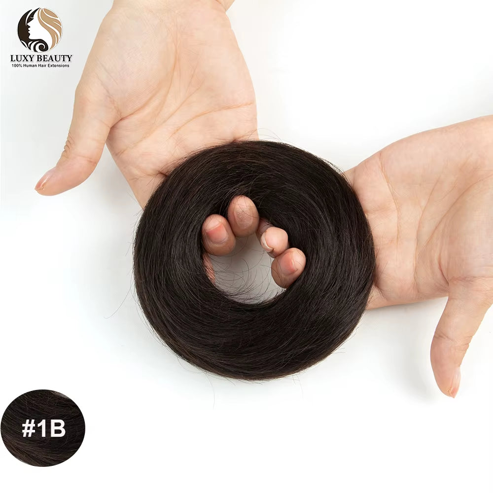 Human Hair Buns Ponytail Hairpiece Brazilian Hair Pieces Bun for Women Scrunchies Updos Donut Chignon 100% Human Hair Extensions