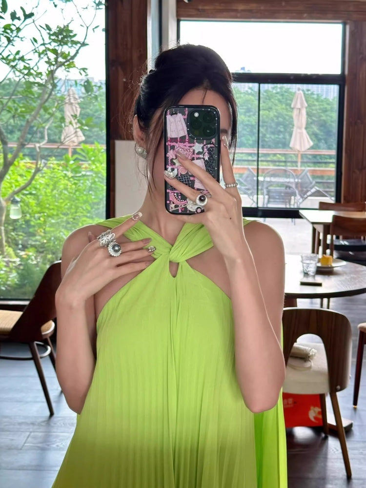 Women's Fashion Pleated Dress Holiday Beach Dress