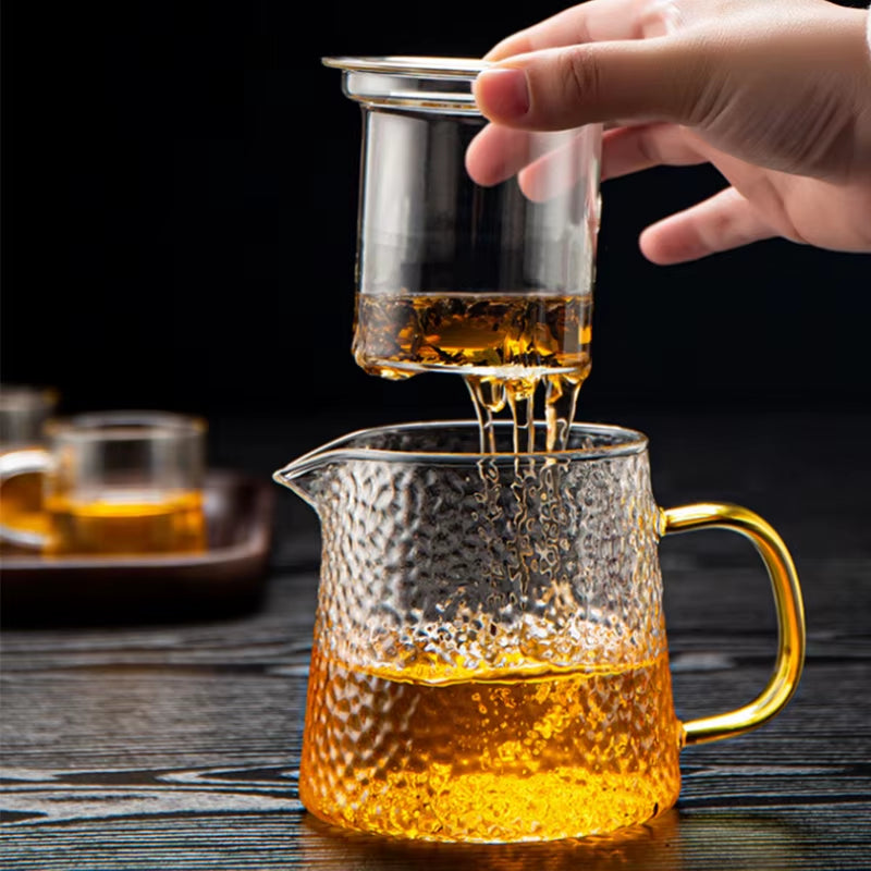 High Quality Heat Resistant Glass Tea Pot Chinese Teaware Kung Fu Tea Set Puer Kettle Coffee Glass Pot Convenient Office Teapot