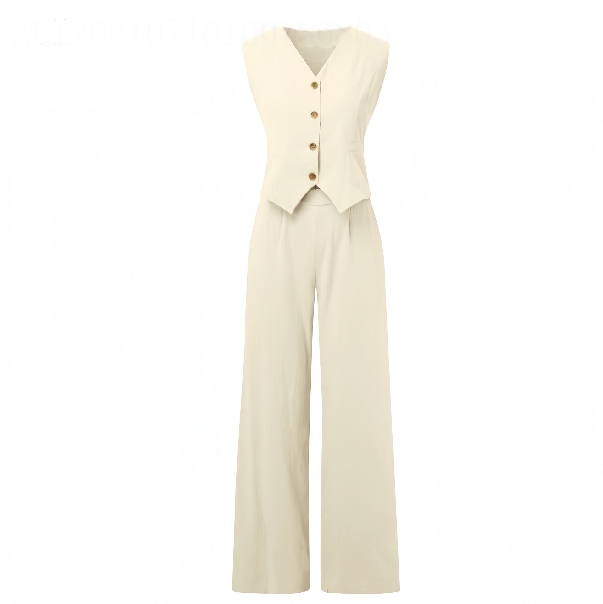 Fashionable Vest & Pants Patchwork Set - Women's Casual Cotton Linen Outfit, Trendy Matching Two-Piece For Daily Wear