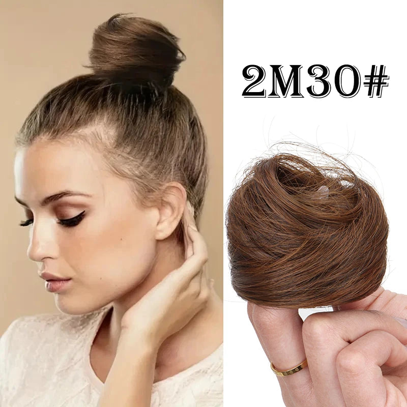 Synthetic Messy Dount Hair Buns Updo Chignon with Elastic Hair Exension for Women Daily Lazy Hair Accessories