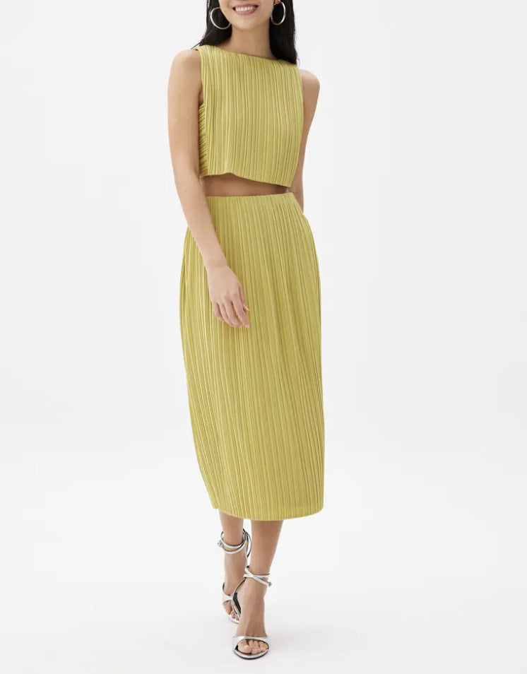Sleeveless Top Skirt Slim Fit Two-piece Suit