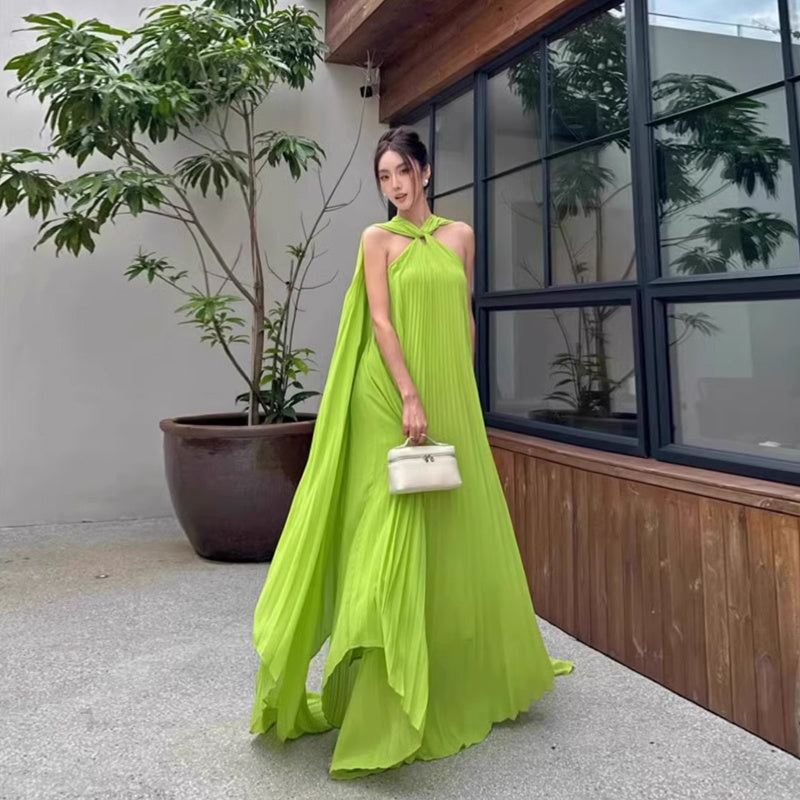 Women's Fashion Pleated Dress Holiday Beach Dress