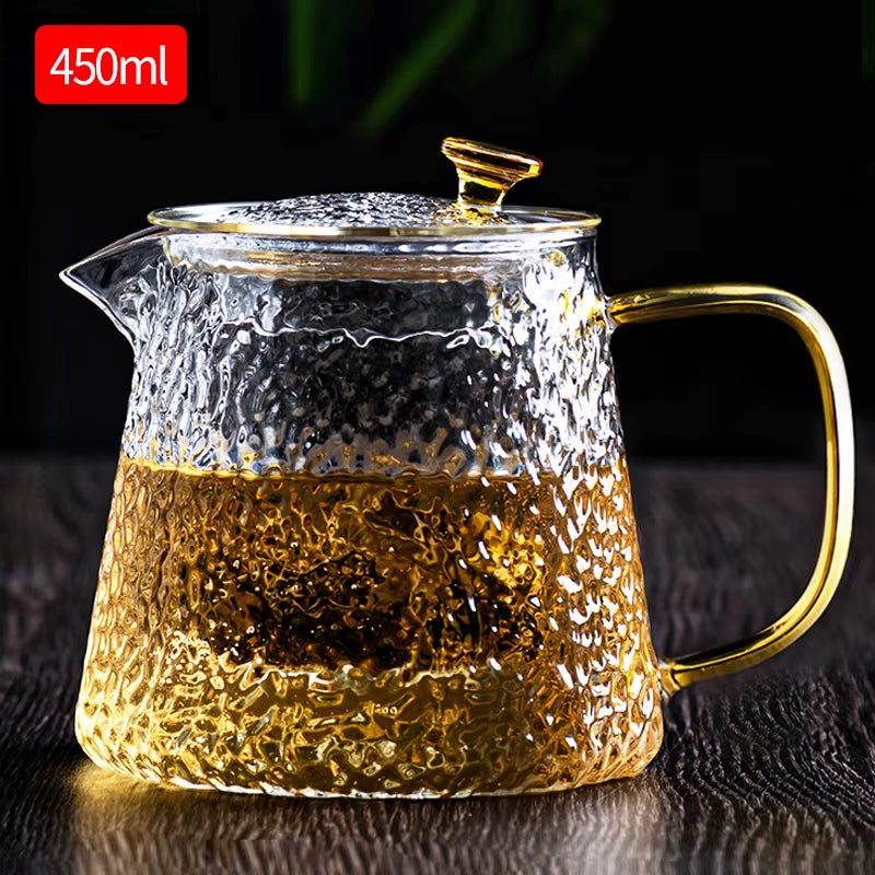 High Quality Heat Resistant Glass Tea Pot Chinese Teaware Kung Fu Tea Set Puer Kettle Coffee Glass Pot Convenient Office Teapot
