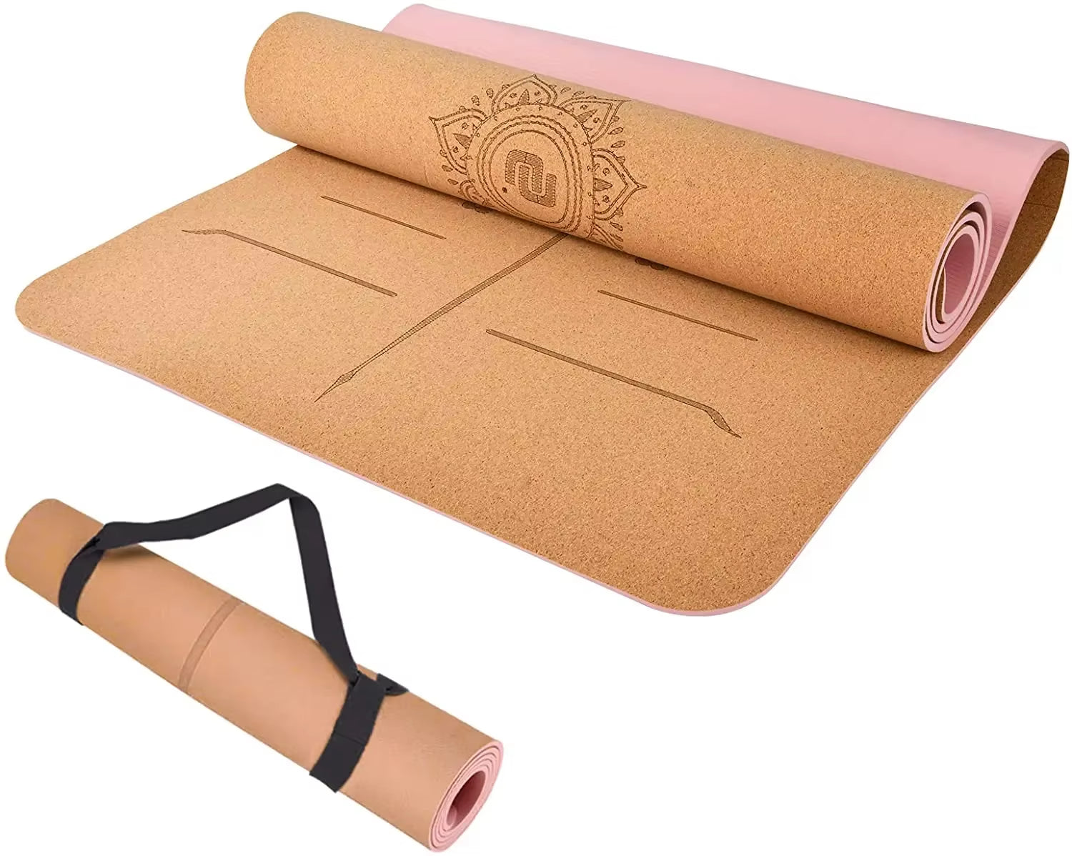 Yoga Mat Custom Eco Friendly Natural Organic Non Slip Cork TPE Yoga Mat