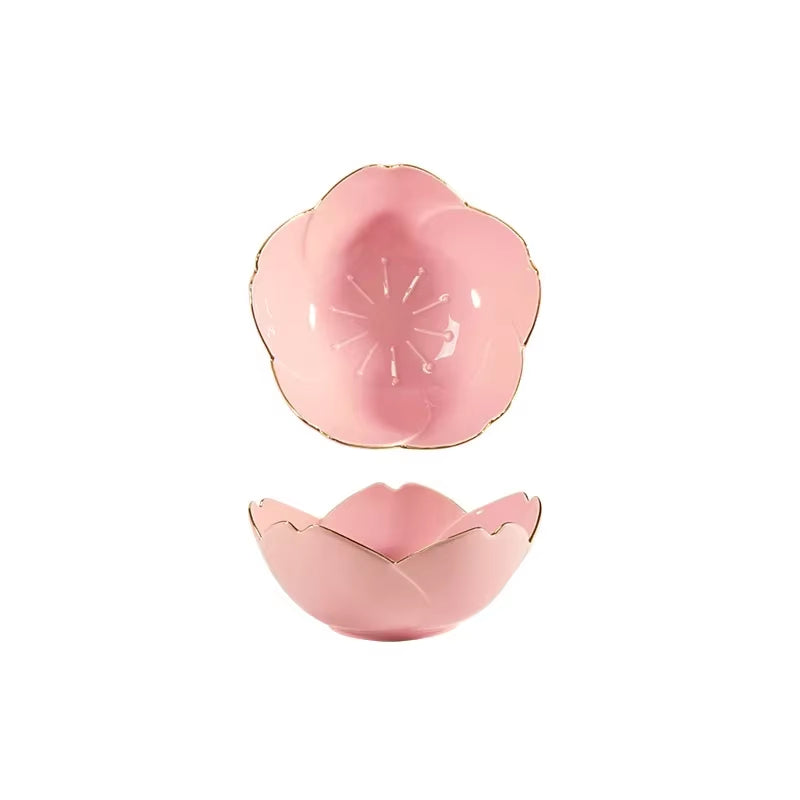1Pcs Sakura Ceramic Seasoning Dipping Bowl Cherry Blossom Trinket Plate Sauce Porcelain Sauce Dish Plate for Condiment Kitchen