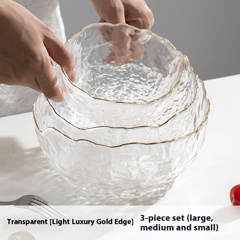 Transparent Glass Dishware Suit Household Fruit Plate